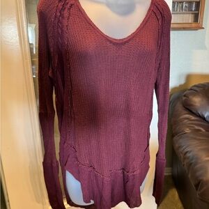 We The Free Burgundy Knit long sleeve top sz xs